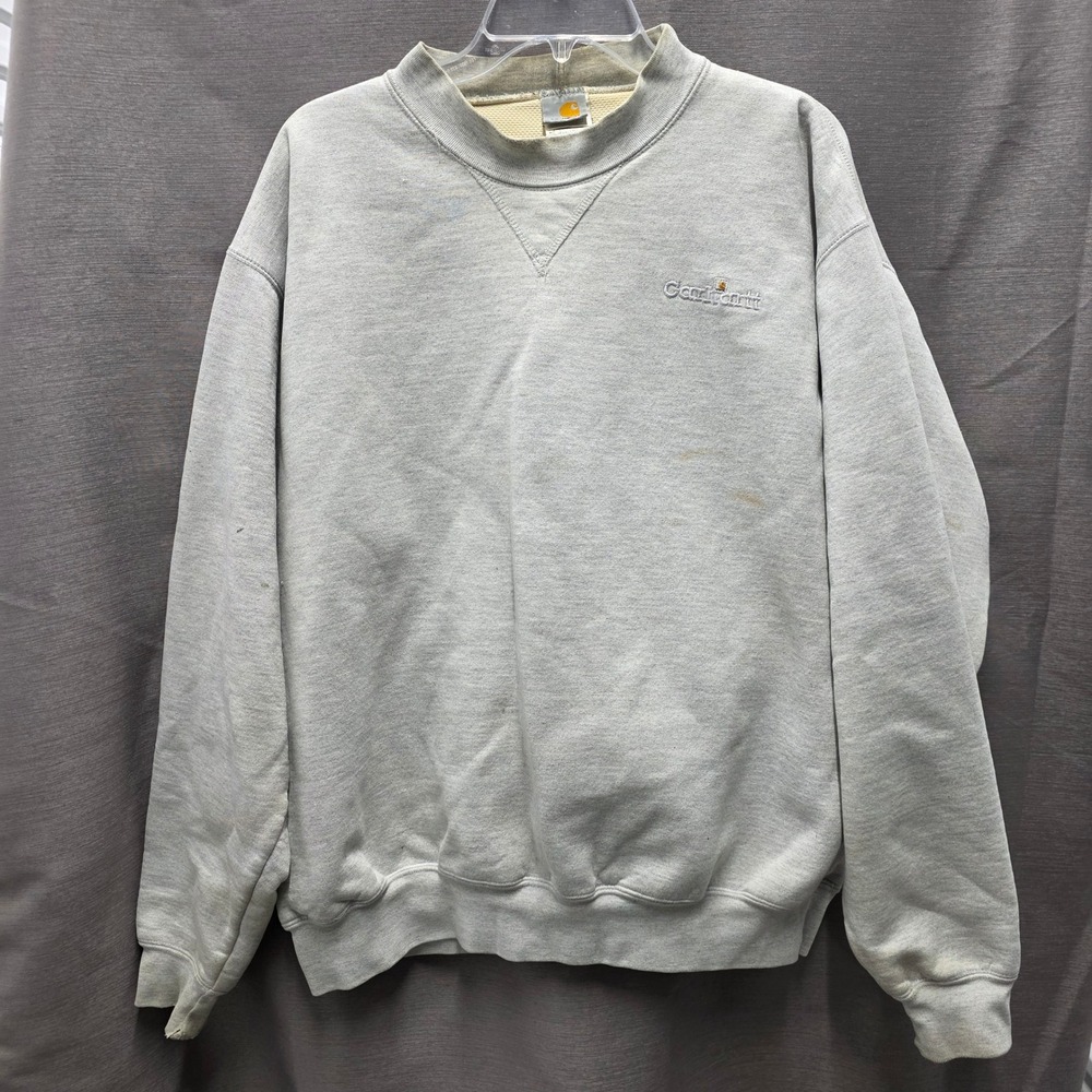 Carhartt Thermal Lined Crewneck Sweatshirt Mens XL Heather Gray Pullover